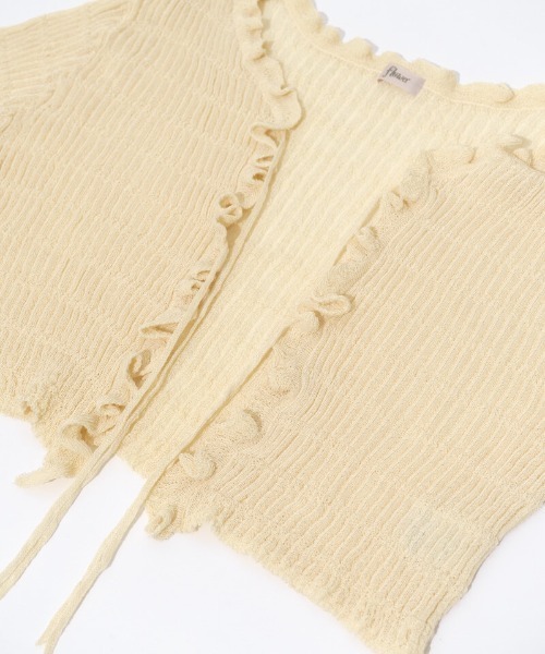 flower(フラワー)の「ハニーシアーカーディガン(カーディガン/ボレロ・レディース・アイボリー/コーラル・FREE)」の20枚目の写真