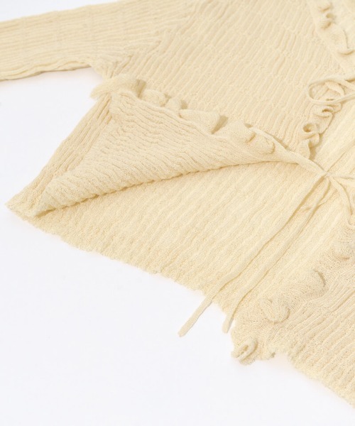 flower(フラワー)の「ハニーシアーカーディガン(カーディガン/ボレロ・レディース・アイボリー/コーラル・FREE)」の21枚目の写真