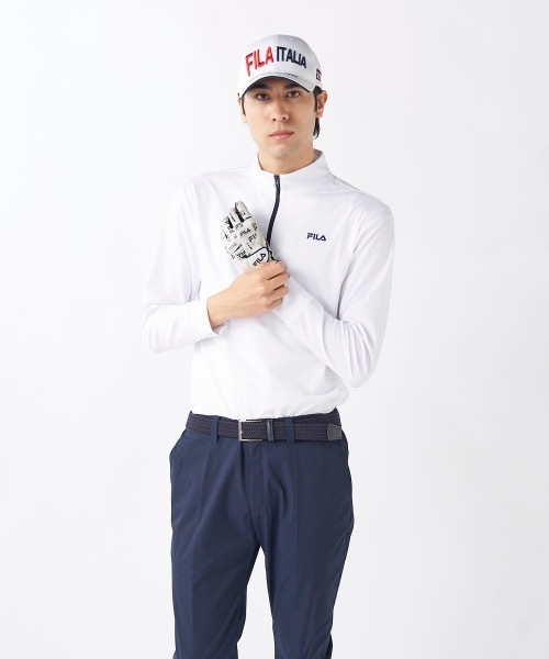 FILA GOLF(フィラゴルフ )の「【FILA GOLF/フィラゴルフ】ハーフジップ長袖シャツ ゴルフ おしゃれなギフトに最適!(シャツ/ブラウス・メンズ・ホワイト/ブラック/ネイビー・LARGE/X-LARGE/XX-LARGE/MEDIUM)」の10枚目の写真