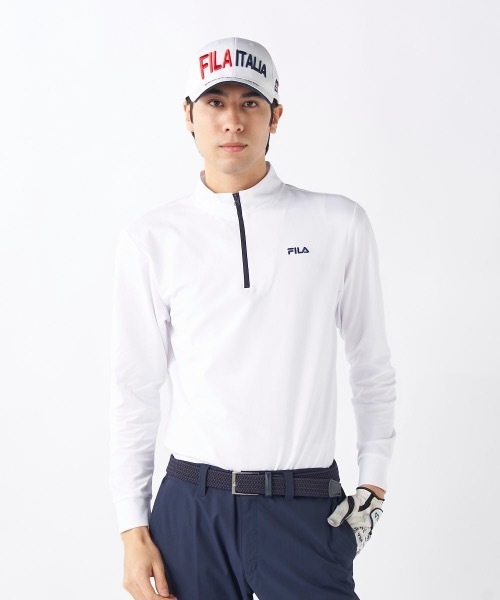 FILA GOLF(フィラゴルフ )の「【FILA GOLF/フィラゴルフ】ハーフジップ長袖シャツ ゴルフ おしゃれなギフトに最適!(シャツ/ブラウス・メンズ・ホワイト/ブラック/ネイビー・LARGE/X-LARGE/XX-LARGE/MEDIUM)」の9枚目の写真