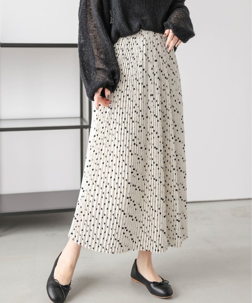 PLEATS PLEASE プリーツ スカート バックギャモン ドット 総柄 極美品◎プリーツプリーズ イッセイミヤケ PP73-JG615