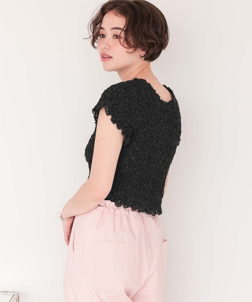 titivate(ティティベイト)の「ポコポコシャーリングシアートップス(Tシャツ/カットソー・レディース・ブラウン/ネイビー/アイボリー/ブラック・FREE)」の14枚目の写真