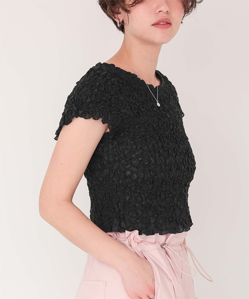 titivate(ティティベイト)の「ポコポコシャーリングシアートップス(Tシャツ/カットソー・レディース・ブラウン/ネイビー/アイボリー/ブラック・FREE)」の16枚目の写真