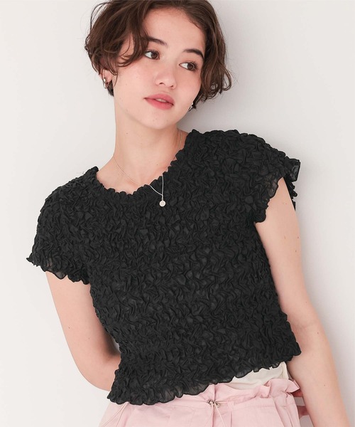 titivate(ティティベイト)の「ポコポコシャーリングシアートップス(Tシャツ/カットソー・レディース・ブラウン/ネイビー/アイボリー/ブラック・FREE)」の18枚目の写真