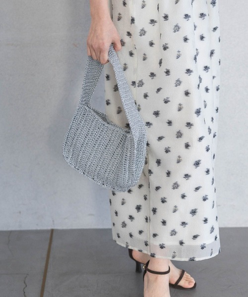 A part by（アパートバイ）の「メタリックニットバッグ（ハンドバッグ・レディース・Silver/ライトピンク/ブラウン・FREE）」の4枚目の写真