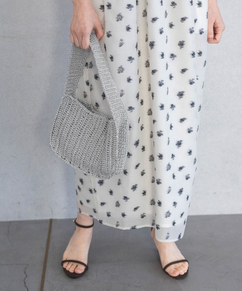 A part by（アパートバイ）の「メタリックニットバッグ（ハンドバッグ・レディース・Silver/ライトピンク/ブラウン・FREE）」の5枚目の写真