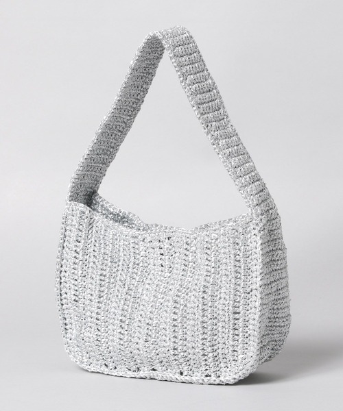 A part by（アパートバイ）の「メタリックニットバッグ（ハンドバッグ・レディース・Silver/ライトピンク/ブラウン・FREE）」の8枚目の写真