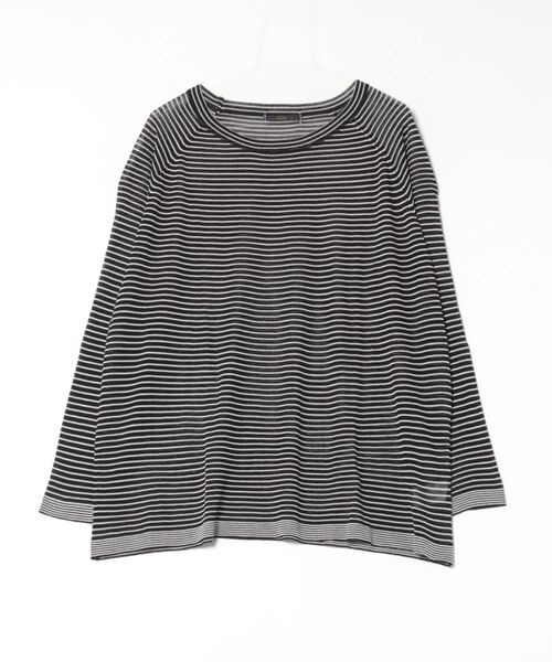 Ritzy(リッツィー)の「オーバーサイズ シアー ボーダートップス(Tシャツ/カットソー・レディース・ホワイト/ブラック/グリーン・FREE)」の9枚目の写真