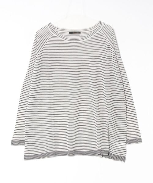 Ritzy(リッツィー)の「オーバーサイズ シアー ボーダートップス(Tシャツ/カットソー・レディース・ホワイト/ブラック/グリーン・FREE)」の7枚目の写真