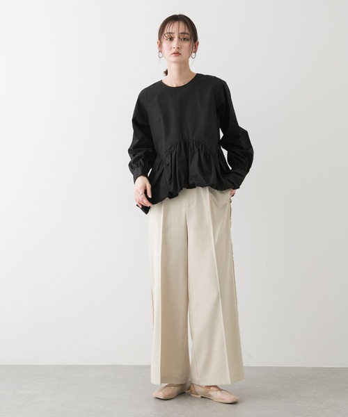 SENSE OF PLACE by URBAN RESEARCH（センスオブプレイスバイアーバンリサーチ）の「オブリークトゥメッシュフラットシューズ（パンプス・レディース・ブラック/ベージュ・SMALL/LARGE/MEDIUM）」の13枚目の写真