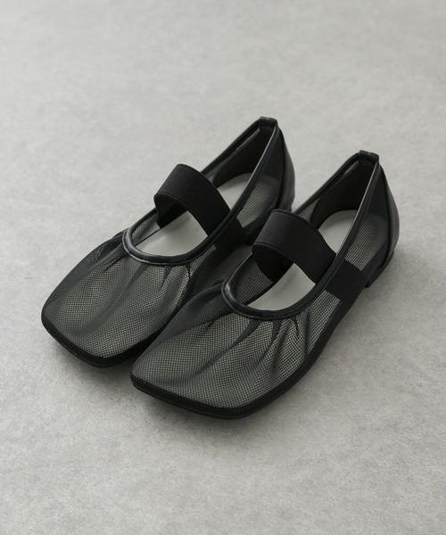 SENSE OF PLACE by URBAN RESEARCH（センスオブプレイスバイアーバンリサーチ）の「オブリークトゥメッシュフラットシューズ（パンプス・レディース・ブラック/ベージュ・SMALL/LARGE/MEDIUM）」の15枚目の写真