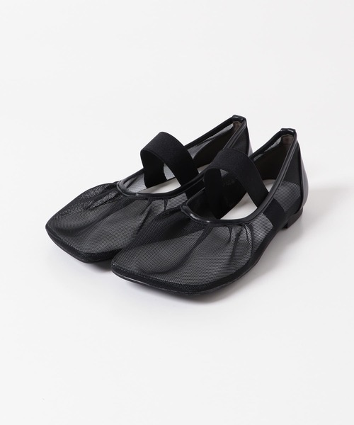 セール】オブリークトゥメッシュフラットシューズ（パンプス）｜SENSE