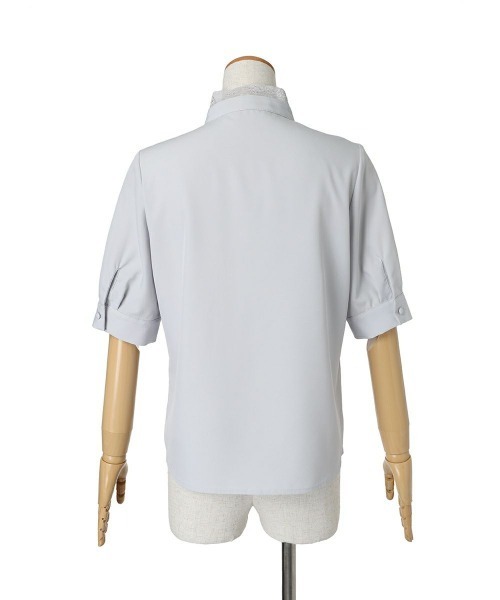 F i.n.t（フィント）の「レースレイヤードボウタイ5分袖ブラウス/ fint　フィント（シャツ/ブラウス・レディース・ブルーグレー/オフホワイト/クリーム・FREE）」の20枚目の写真