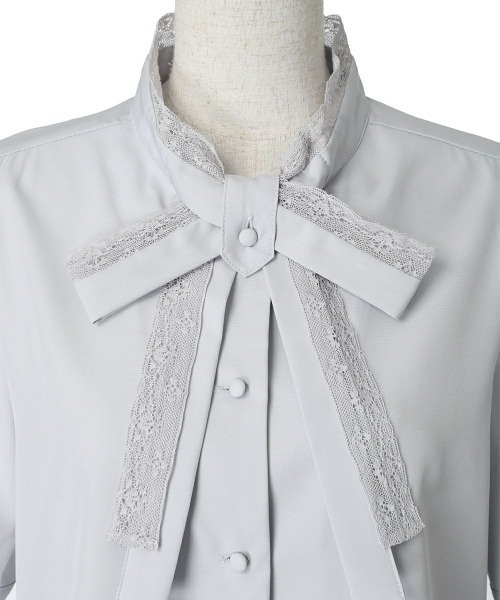 F i.n.t（フィント）の「レースレイヤードボウタイ5分袖ブラウス/ fint　フィント（シャツ/ブラウス・レディース・ブルーグレー/オフホワイト/クリーム・FREE）」の22枚目の写真