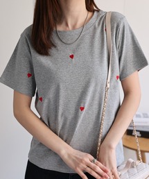 ハート刺繍Tシャツ