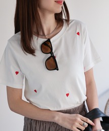 ハート刺繍Tシャツ