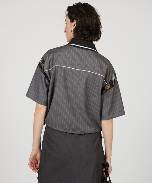 PRANK PROJECT(プランクプロジェクト)の「ドローストリングゲームシャツ / Drawstring Game Shirt(その他トップス・レディース・ホワイト/グレー・FREE)」の8枚目の写真