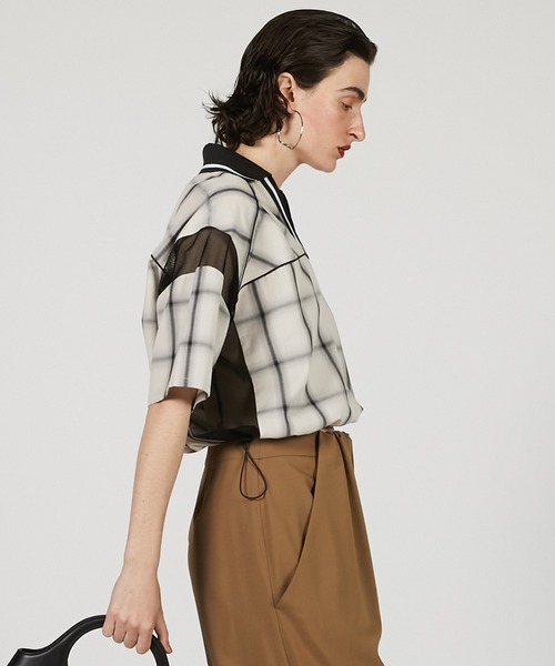 PRANK PROJECT(プランクプロジェクト)の「ドローストリングゲームシャツ / Drawstring Game Shirt(その他トップス・レディース・ホワイト/グレー・FREE)」の3枚目の写真