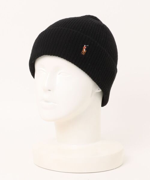 POLO RALPH LAUREN(ポロ ラルフ ローレン)の「【POLO RALPH LAUREN/ポロ ラルフ ローレン】SIGNATURE CUFF HAT(ニットキャップ/ビーニー・メンズ・ブラック/イエロー・FREE)」の2枚目の写真