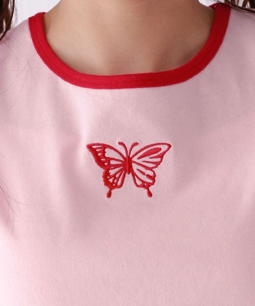 repipi armario（レピピ アルマリオ）の「【吸水速乾】バタフライチビＴシャツ（Tシャツ/カットソー・キッズ・ブラック/ホワイト/ピンク・SMALL/LARGE/MEDIUM）」の19枚目の写真