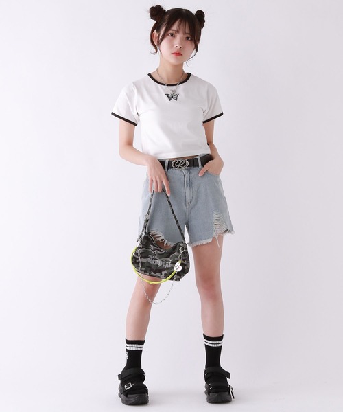 repipi armario（レピピ アルマリオ）の「【吸水速乾】バタフライチビＴシャツ（Tシャツ/カットソー・キッズ・ブラック/ホワイト/ピンク・SMALL/LARGE/MEDIUM）」の5枚目の写真