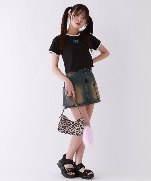 repipi armario（レピピ アルマリオ）の「【吸水速乾】バタフライチビＴシャツ（Tシャツ/カットソー・キッズ・ブラック/ホワイト/ピンク・SMALL/LARGE/MEDIUM）」の6枚目の写真