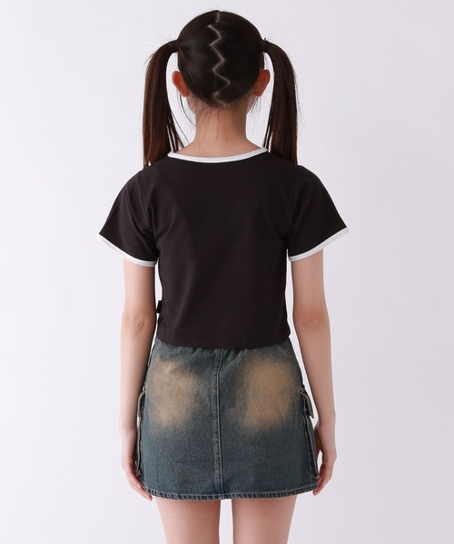 repipi armario（レピピ アルマリオ）の「【吸水速乾】バタフライチビＴシャツ（Tシャツ/カットソー・キッズ・ブラック/ホワイト/ピンク・SMALL/LARGE/MEDIUM）」の11枚目の写真