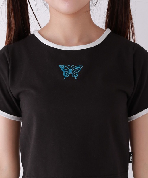 repipi armario（レピピ アルマリオ）の「【吸水速乾】バタフライチビＴシャツ（Tシャツ/カットソー・キッズ・ブラック/ホワイト/ピンク・SMALL/LARGE/MEDIUM）」の12枚目の写真