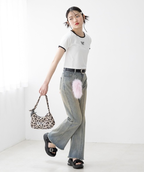 repipi armario（レピピ アルマリオ）の「【吸水速乾】バタフライチビＴシャツ（Tシャツ/カットソー・キッズ・ブラック/ホワイト/ピンク・SMALL/LARGE/MEDIUM）」の21枚目の写真