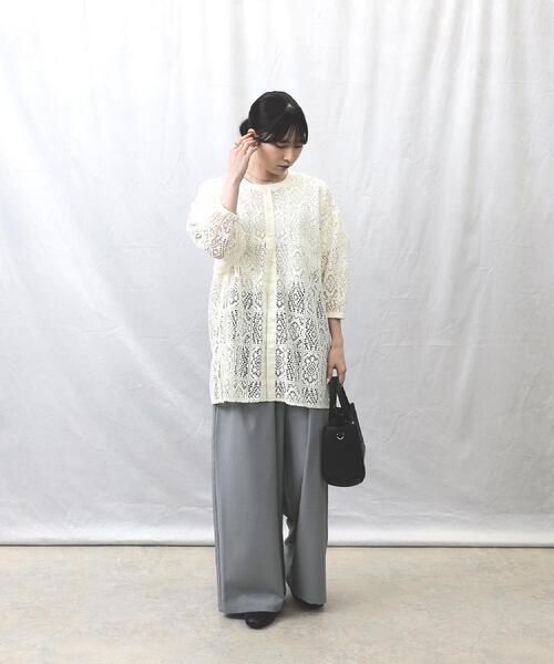 HONEYSUCKLE ROSE(ハニーサックルローズ)の「HONEYSUCKLE ROSE(ハニーサックルローズ)【レディース】レースシャツ(シャツ/ブラウス・レディース・オフホワイト/ブラック・L/M)」の14枚目の写真