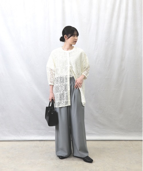 HONEYSUCKLE ROSE(ハニーサックルローズ)の「【HONEYSUCKLE ROSE】レースシャツ(シャツ/ブラウス・レディース・オフホワイト/ブラック・L/M)」の4枚目の写真