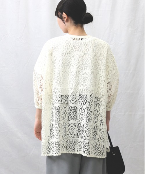 HONEYSUCKLE ROSE(ハニーサックルローズ)の「【HONEYSUCKLE ROSE】レースシャツ(シャツ/ブラウス・レディース・オフホワイト/ブラック・L/M)」の8枚目の写真