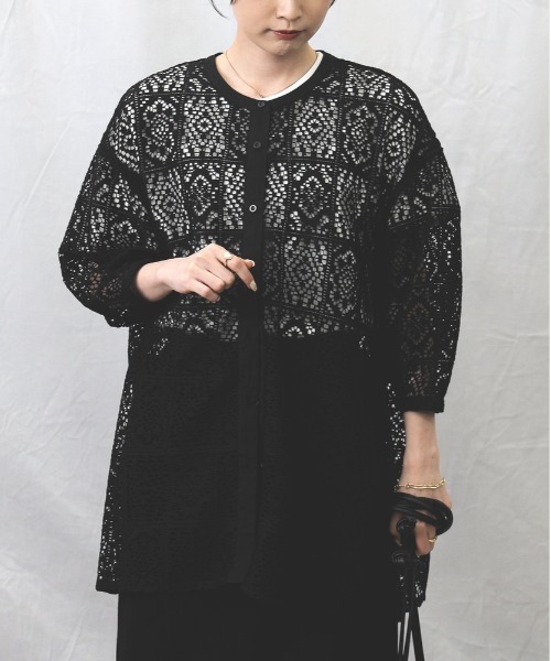 HONEYSUCKLE ROSE(ハニーサックルローズ)の「【HONEYSUCKLE ROSE】レースシャツ(シャツ/ブラウス・レディース・オフホワイト/ブラック・L/M)」の11枚目の写真