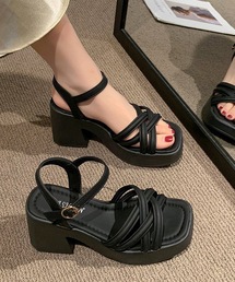 クロスストラップ」に該当するレディースのサンダル（無地