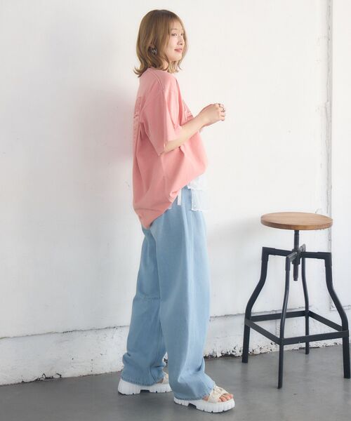 RETRO GIRL(レトロガール)の「ピグメントBIGTEE(Tシャツ/カットソー・レディース・チャコールグレー/ナチュラル/ピンク・FREE)」の6枚目の写真