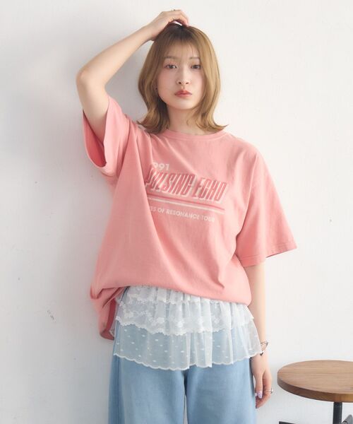 RETRO GIRL(レトロガール)の「ピグメントBIGTEE(Tシャツ/カットソー・レディース・チャコールグレー/ナチュラル/ピンク・FREE)」の9枚目の写真