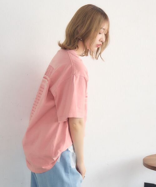 RETRO GIRL(レトロガール)の「ピグメントBIGTEE(Tシャツ/カットソー・レディース・チャコールグレー/ナチュラル/ピンク・FREE)」の10枚目の写真