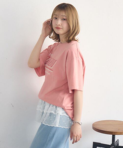 RETRO GIRL(レトロガール)の「ピグメントBIGTEE(Tシャツ/カットソー・レディース・チャコールグレー/ナチュラル/ピンク・FREE)」の11枚目の写真