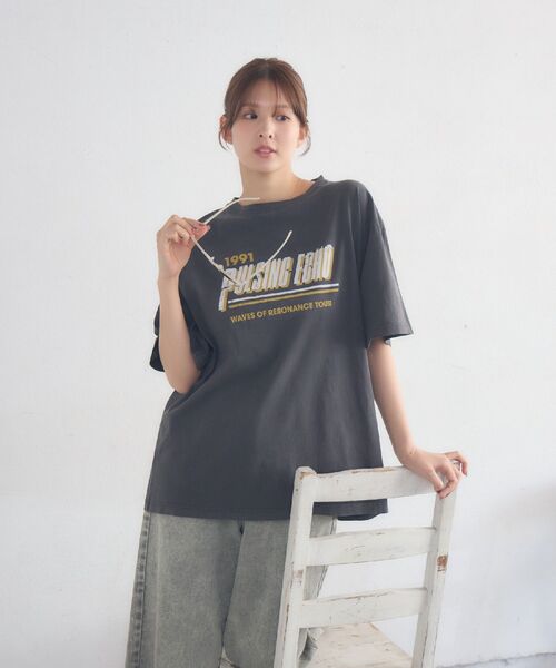 RETRO GIRL(レトロガール)の「ピグメントBIGTEE(Tシャツ/カットソー・レディース・チャコールグレー/ナチュラル/ピンク・FREE)」の21枚目の写真