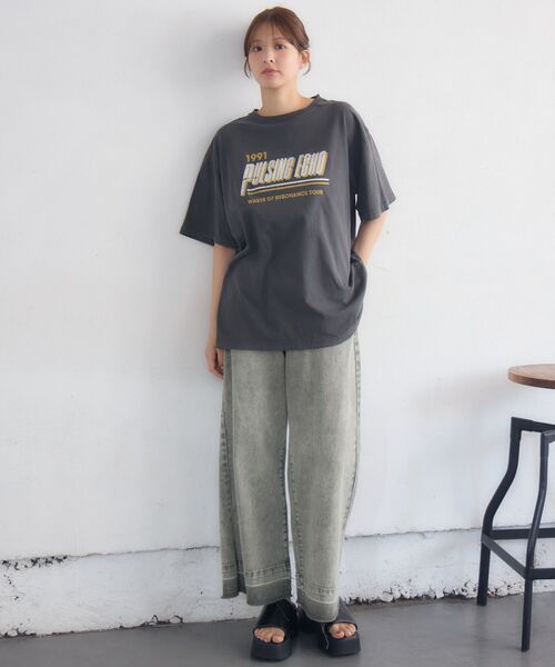 RETRO GIRL(レトロガール)の「ピグメントBIGTEE(Tシャツ/カットソー・レディース・チャコールグレー/ナチュラル/ピンク・FREE)」の22枚目の写真
