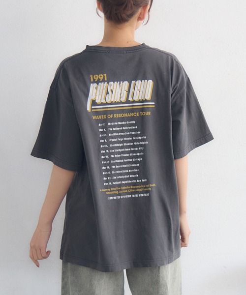 RETRO GIRL(レトロガール)の「ピグメントBIGTEE(Tシャツ/カットソー・レディース・チャコールグレー/ナチュラル/ピンク・FREE)」の2枚目の写真