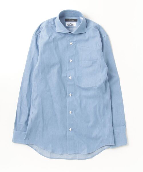 HARUYAMA（ハルヤマ）の「【綿100％】長袖ワイシャツ カッタウェイ カイハラデニムシャツ リッケンバッカー 通年（ビジネスシャツ・メンズ・サックスブルー・L84/LL86/S80/M82）」の4枚目の写真