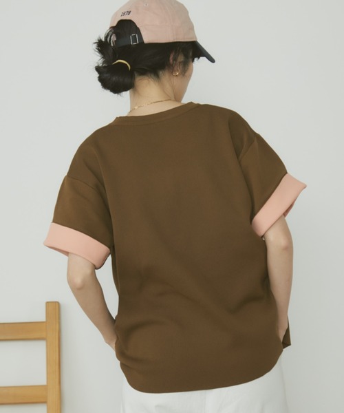 MERLOT(メルロー)の「袖リバーシブルジャガードニットT(Tシャツ/カットソー・レディース・ブラック/ブラウン・FREE)」の18枚目の写真