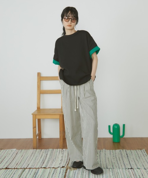 MERLOT(メルロー)の「袖リバーシブルジャガードニットT(Tシャツ/カットソー・レディース・ブラック/ブラウン・FREE)」の10枚目の写真