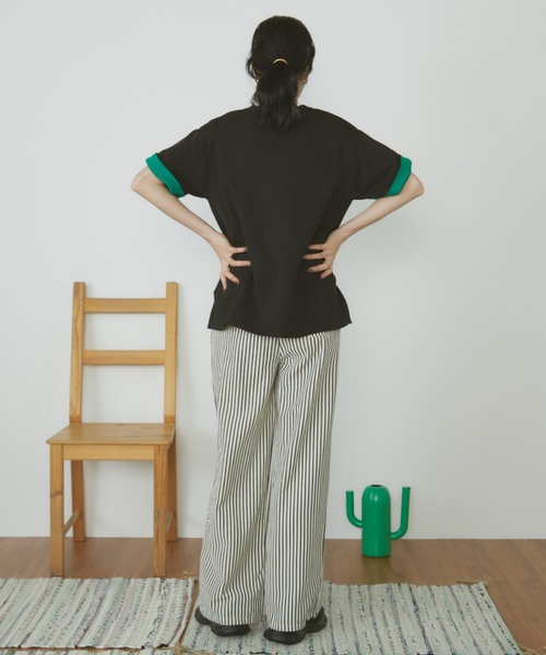 MERLOT(メルロー)の「袖リバーシブルジャガードニットT(Tシャツ/カットソー・レディース・ブラック/ブラウン・FREE)」の12枚目の写真