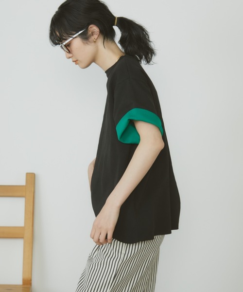 MERLOT(メルロー)の「袖リバーシブルジャガードニットT(Tシャツ/カットソー・レディース・ブラック/ブラウン・FREE)」の8枚目の写真