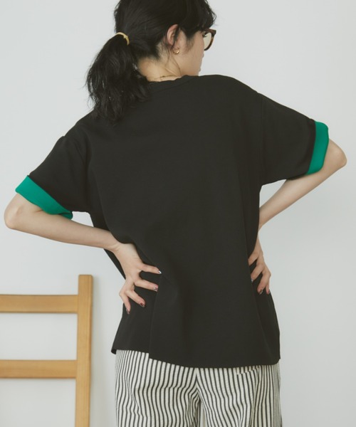 MERLOT(メルロー)の「袖リバーシブルジャガードニットT(Tシャツ/カットソー・レディース・ブラック/ブラウン・FREE)」の9枚目の写真