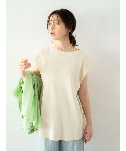 Ungrid（アングリッド）の「バックスリットワッフルタンクトップ（タンクトップ・レディース・アイボリー/チャコールグレー/グリーン系その他・FREE）」の4枚目の写真