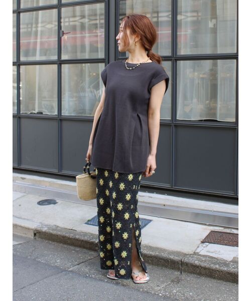 Ungrid（アングリッド）の「バックスリットワッフルタンクトップ（タンクトップ・レディース・アイボリー/チャコールグレー/グリーン系その他・FREE）」の16枚目の写真