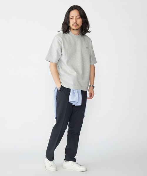 美品】SHIPS 長袖ビズTシャツ 白黒